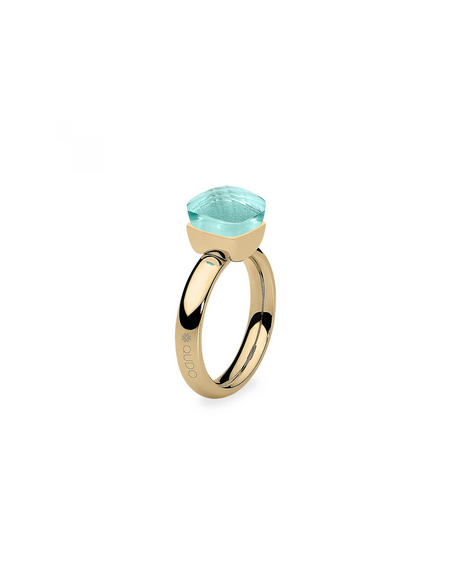 Bague Firenze De Qudo En Acier Jaune Et Son Cristal AZURE