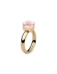 Bague Firenze De Qudo En Acier Jaune Et Son Cristal ROSE VINTAGE