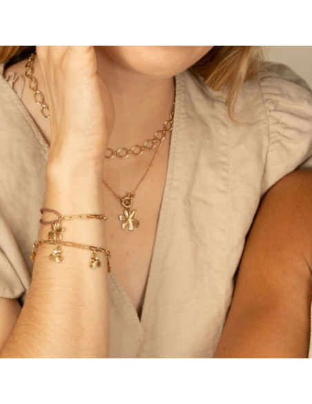Collier Pivoine De Saunier En Plaqué Or