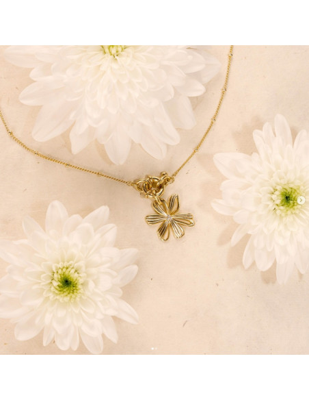 Collier Pivoine De Saunier En Plaqué Or