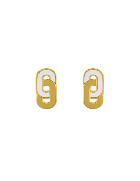 Boucles D'oreilles Maillons De CHARLES GARNIER Argent Et Nacre