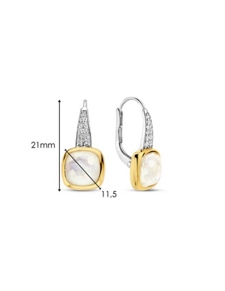 Boucles D'oreilles Ti Sento En Plaqué Or Et Nacre