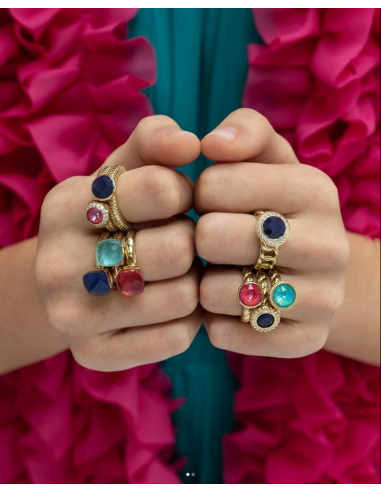 Bague Firenze De Qudo En Acier Jaune Et Son...