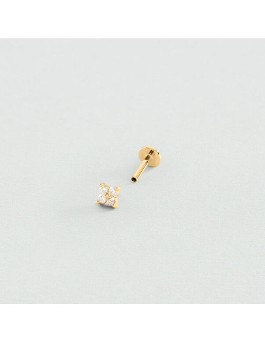 Piercing Hélix Et Tragus En Plaqué Or Agatha