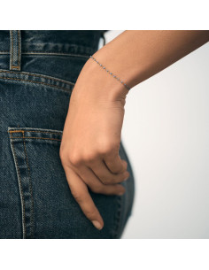 Bracelet Souple Smarty De Agatha En Perles D'émail Bleue Et Doré 2