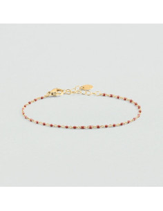 Bracelet Souple Smarty De Agatha En Perles D'émail Corail Et Doré