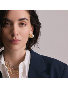 Collier AGATHA Mailles Ovales Allongées Argenté 02651377-064 2