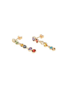 Boucles d'oreilles pendantes Agatha CANDY Multicolore / Doré 02380606-256
