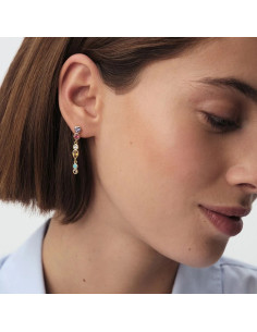 Boucles d'oreilles pendantes Agatha CANDY Multicolore / Doré 02380606-256 2