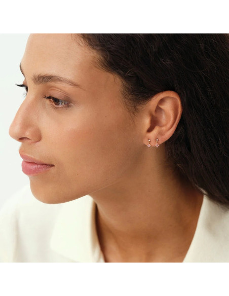 Boucles D'oreilles Puces Agatha Beloved Doré Rose