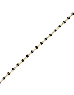 Bracelet Souple Smarty De Agatha En Perles D'émail Noir Et Doré 2
