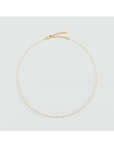 Collier Agatha Ras Du Cou Smarty Blanc -Doré