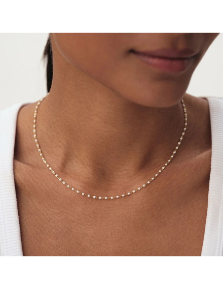 Collier Agatha Ras Du Cou Smarty Blanc -Doré