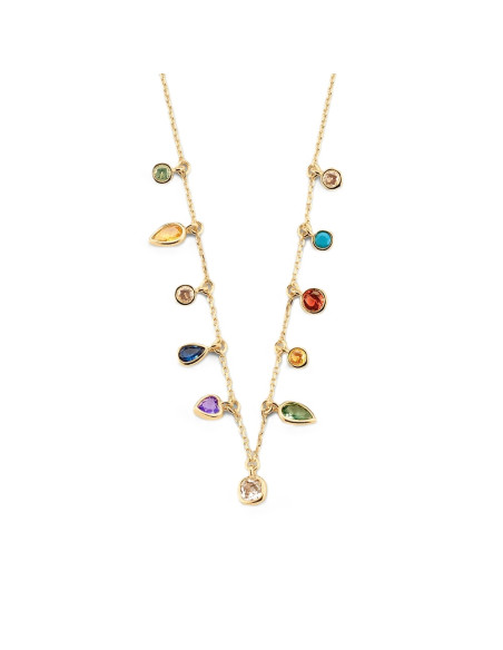 Collier Ras Du Cou Agatha  CANDY Multicolore / Doré