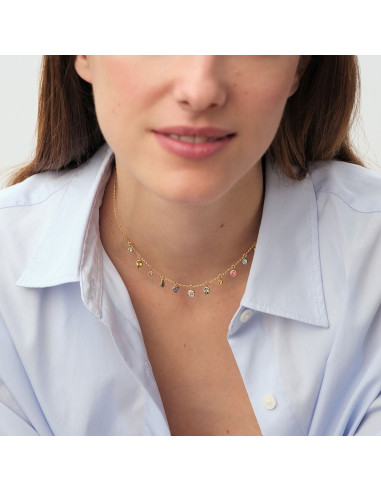 Collier Ras Du Cou Agatha  CANDY Multicolore / Doré