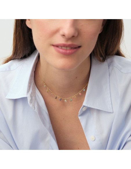 Collier Ras Du Cou Agatha  CANDY Multicolore / Doré