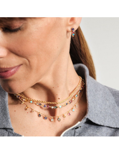 Collier Ras Du Cou Agatha  CANDY Multicolore / Doré