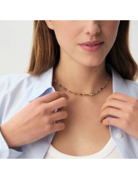 Collier Ras Du Cou Agatha  CANDY Multicolore / Doré