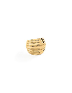 Bague AGATHA Large Bombée En Laiton Doré