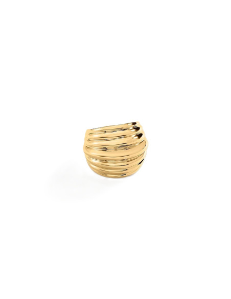 Bague AGATHA Large Bombée En Laiton Doré