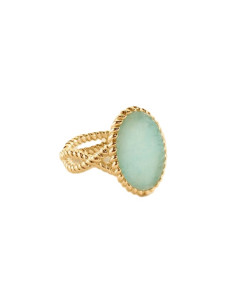 Bague ILIOS De AGATHA Plaqué Or Et Amazonite
