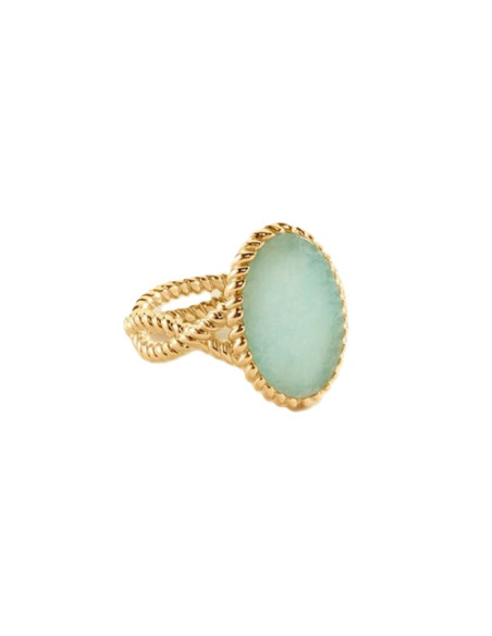Bague ILIOS De AGATHA Plaqué Or Et Amazonite