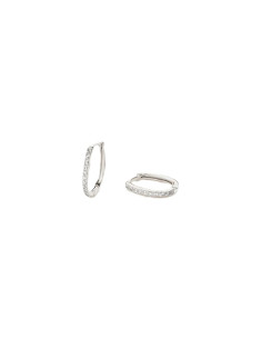 Créoles Ovales Rondou De Agatha En Argent Et Zirconium
