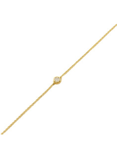 Bracelet Souple Brillant De AGATHA En Argent Doré Et Oxydes De Zirconium