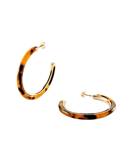 Boucles d'Oreilles Créoles Boucles De AGATHA Dorée/Ecaille