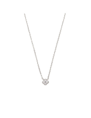 Collier AGATHA argent ras de cou trèfle avec oxydes