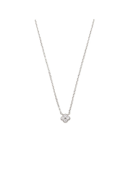 Collier AGATHA argent ras de cou trèfle avec oxydes