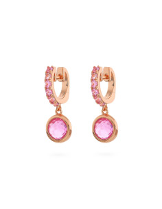 Boucles d'oreilles pendantes BRONZALLURE  Zircons Cubiques Roses