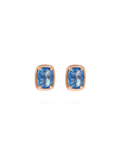 Boucles D'Oreilles BRONZALLURE Avec Prisme Baguette Bleu