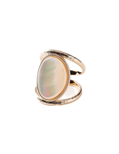 Bague Gemme De Saunier En Plaqué Or