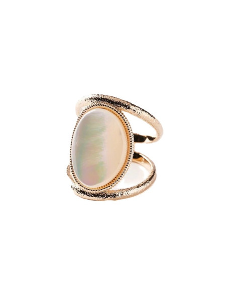 Bague Gemme De Saunier En Plaqué Or