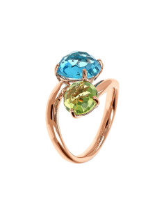 Bague Vous&Moi BRONZALLURE Prisma Mosaïque Bleu Et Vert