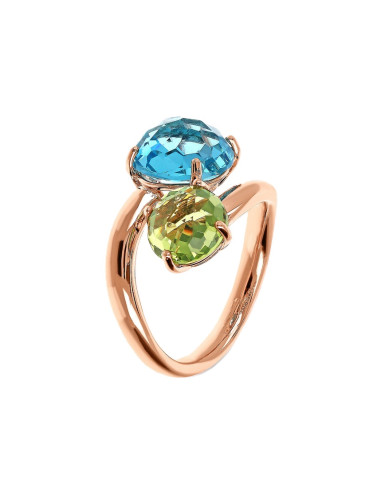 Bague Vous&Moi BRONZALLURE Prisma Mosaïque Bleu Et Vert