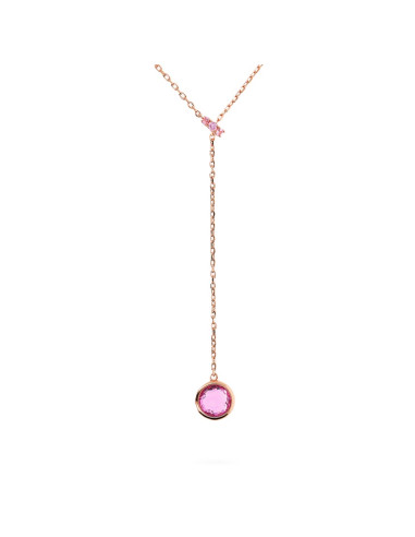 Collier Cravate BRONZALLURE  Pendentif  Prisme Rond Rose