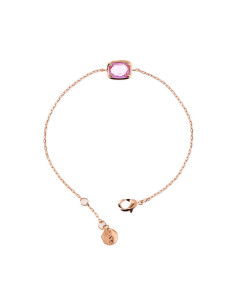 Bracelet Chaîne Forçat BRONZALLURE Prisme Baguette Rose