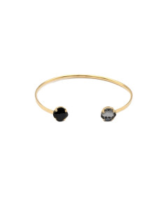 Bracelet Jonc Andréa Marazzini Métal Doré En Cristal Swarovski Noir