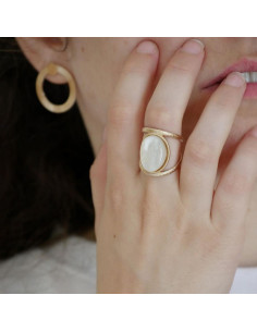 Bague Gemme De Saunier En Plaqué Or 2