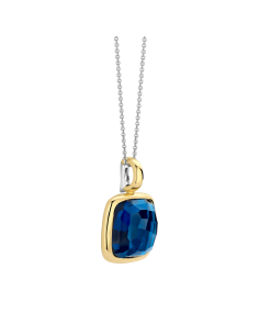 Pendentif Ti Sento Argent Bicolore Cristal Bleu Facetté 6836DB 2