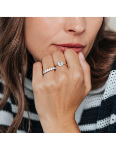 Bague Ti Sento Argent Bicolore Plaqué Or Et Zirconium 2