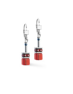 Boucles D'oreilles Coeur De Lion Geocube Rouge
