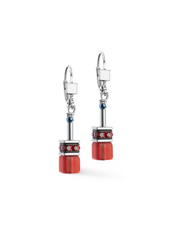Boucles D'oreilles Coeur De Lion Geocube Rouge