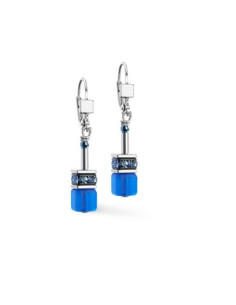 Boucles D'oreilles Coeur De Lion Geocube Bleu Cobalt