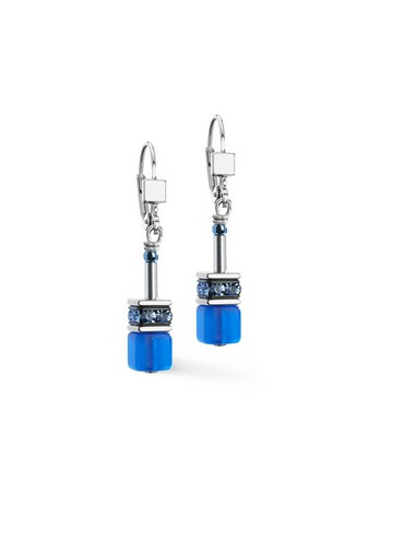 Boucles D'oreilles Coeur De Lion Geocube Bleu Cobalt