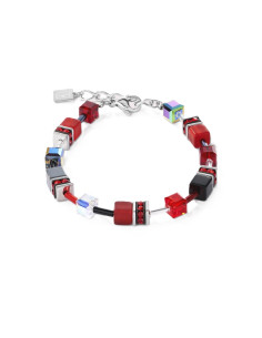Bracelet Coeur De Lion Geocube Rouge Hématite