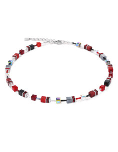 Collier Coeur De Lion Geocube Rouge Hématite
