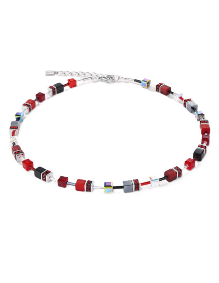Collier Coeur De Lion Geocube Rouge Hématite